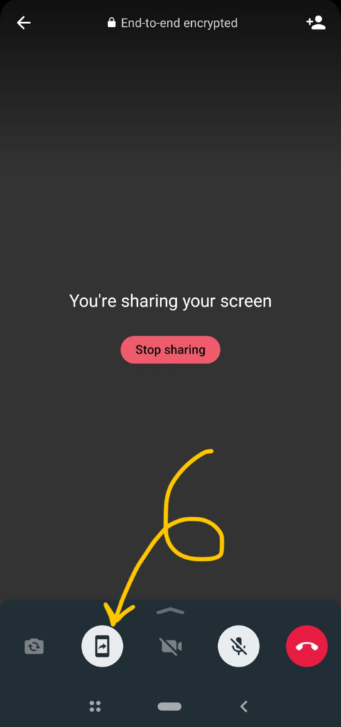 whatsapp screenshare button and feature